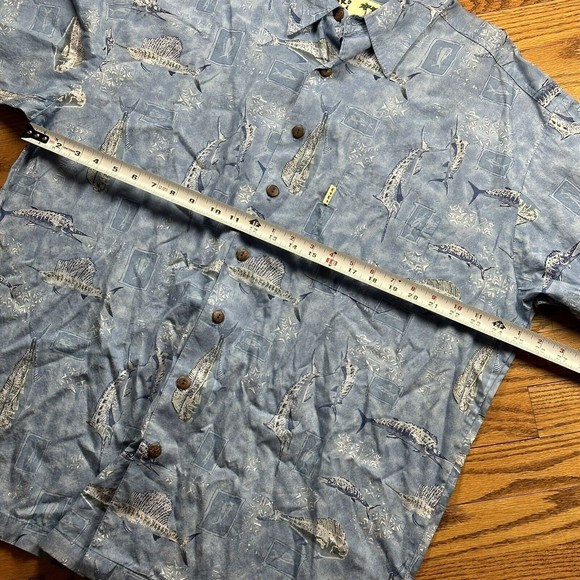 Vintage Koko Island Shirt Men’s XL Made In USA Button Up Hawaiian Fish Blue‎ - Picture 10 of 11